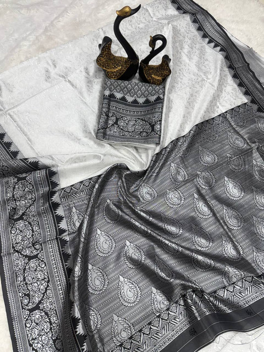 Rich Drape Organic Banarasi Lichi Silk Wedding Saree