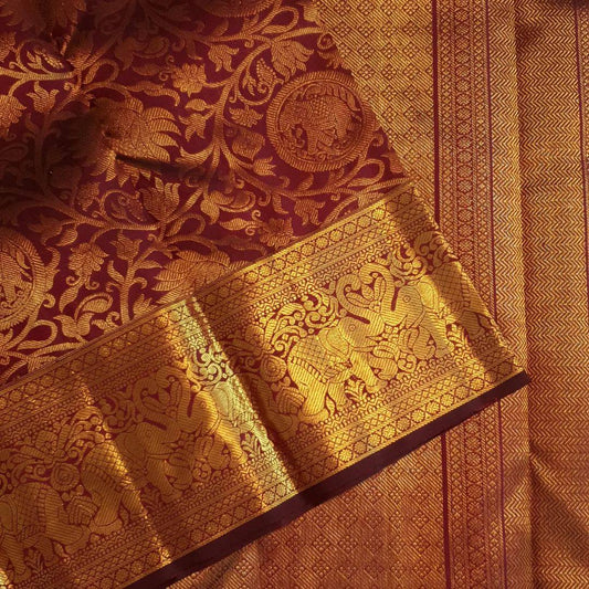 Refined Banarasi Bridal Ensemble Made from Organic Lichi Silk Saree