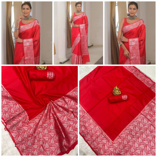 Timeless Banarasi Wedding Saree Featuring Organic Lichi Silk